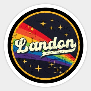 Landon // Rainbow In Space Vintage Grunge-Style Sticker